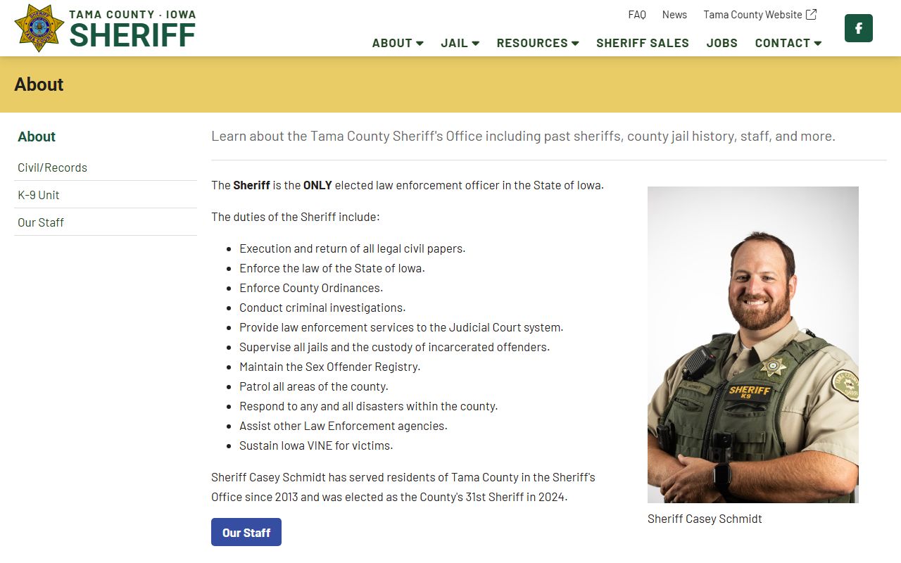 Tama County Jail history and old county jail information
